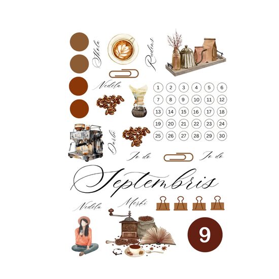 Septembra uzlīmes Bullet Journal